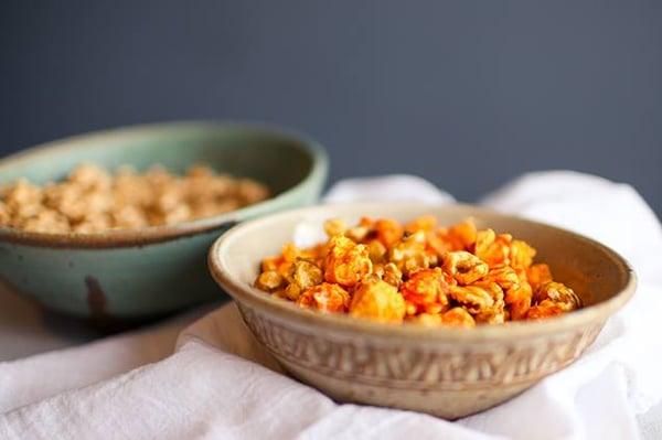 Snickerdoodle Popcorn from Inga's and Smoking Goose Bacon, Cheddar, Caramel Corn from Just Pop In