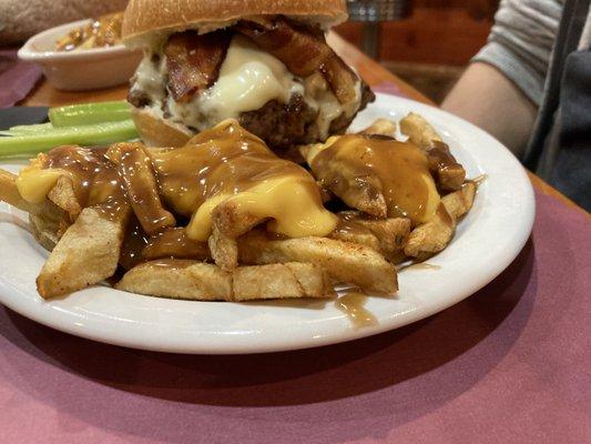 Fries with gravy and cheese