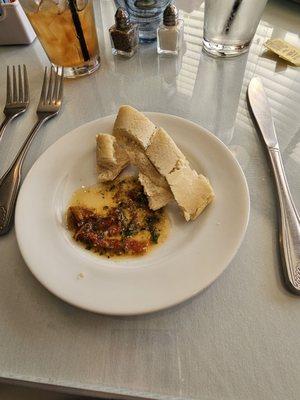 Bread with dipping oil