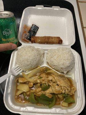 My lunch plate for less than $9.00. Soda included.