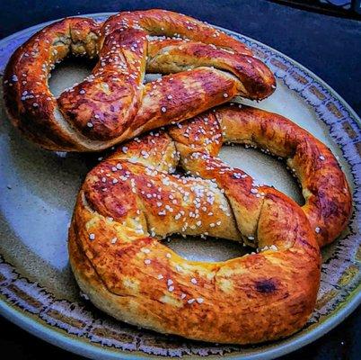 Two perfect Auntie Anne's pretzels