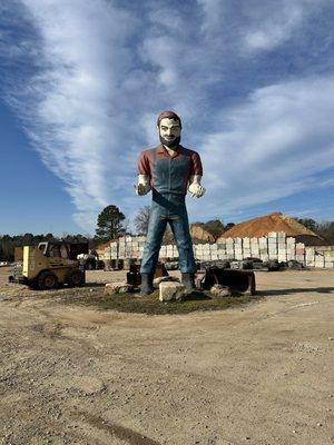 Huge statue in their parking lot