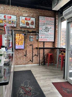 Inside front counter