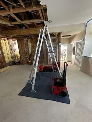 Gas pipe relocation for new range hood installation. Try to keep my workspace clean and protected.