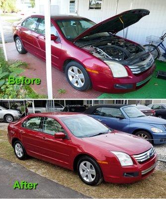 Antoine turned this neglected 2006 car into a beauty queen!