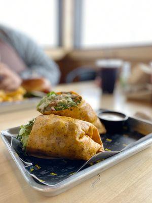 Caesar salad crispy chicken wrap with ranch