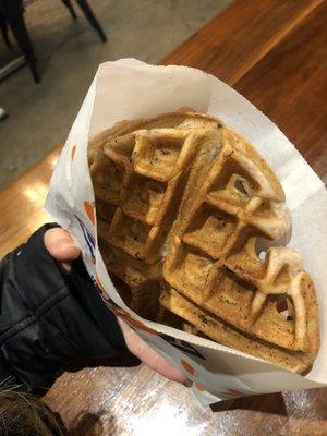 Ube mochi waffle