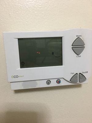 Broken thermostat in the room I mad a complaint about week ago and they never came to fix it I told get a fan