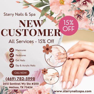 15% off new customers