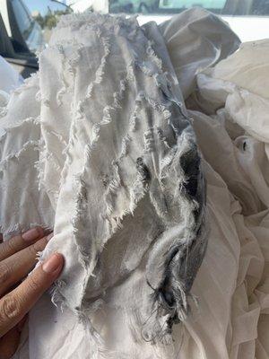 Shredded and burned comforter