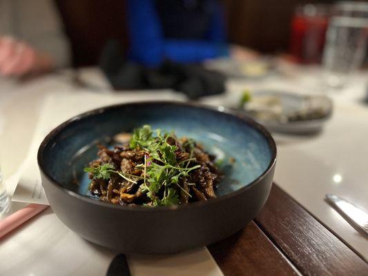 Interesting Mushroom side dish shared at the table.