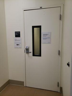 Door to lab inside the Birch Bldg