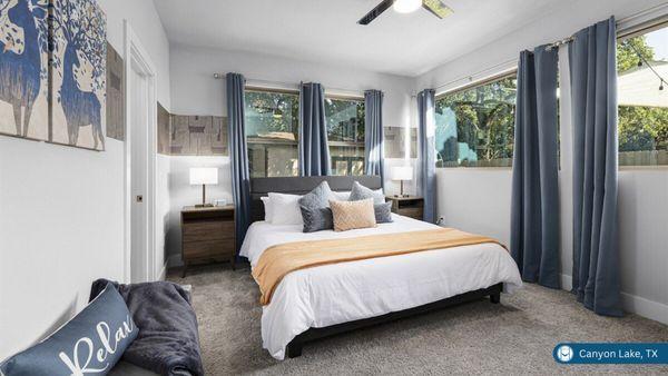 Master bedroom with King sized bed