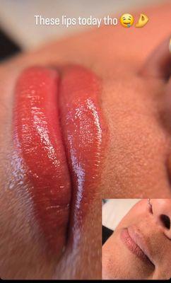 My lips after the service