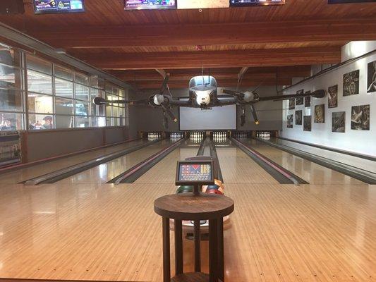 Bowling at the Hanger.