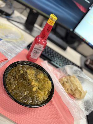 Goat Buss Up with slight peppa and tamarind sauce