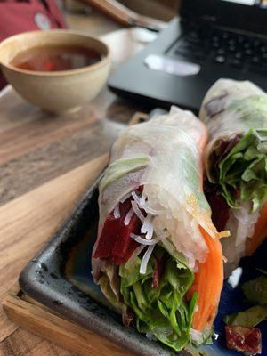Spring rolls while working!