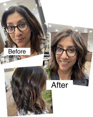 My before and afters. I love working with Anna S. She plays around with my color and I love how fresh and fun it always looks.