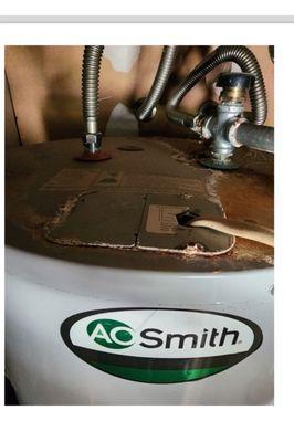 Old rusted water heater