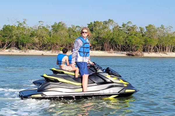 Putting around in a no wake zone.