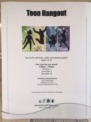 NOTICE: Teen Hangout