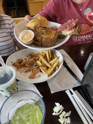 Ruben sandwich Chicken Tenders ranch pierogies