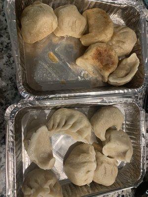 Fried and steamed dumplings