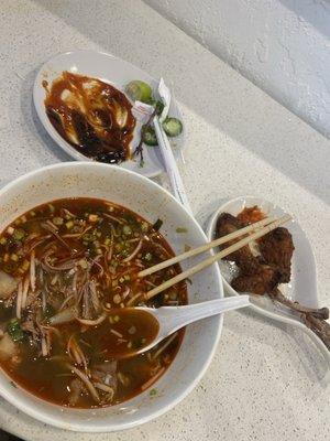 Salt and pepper wings and p1 pho