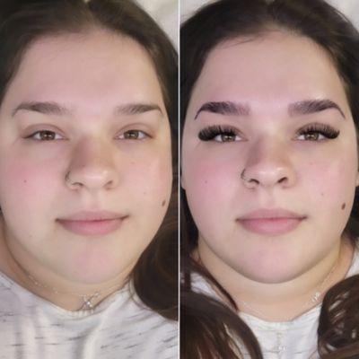 Hybrid Lash Set, Brow wax, Henna brows.