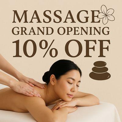 Relax and rejuvenate at Brisa Massage. Grand Opening 10% OFF from 11/16 to 11/19. Call 310-310-8534 to book your session today.