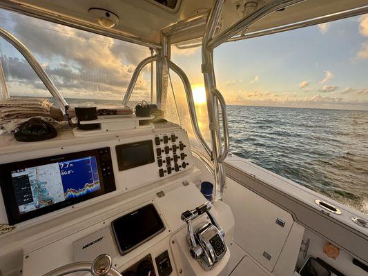 Early morning sunrise on our way out
First Love Charters give us a call