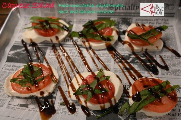 Caprese Salad - Fresh mozzarella, sliced tomato, basil and balsamic drizzle.
I.G = kim.d.west