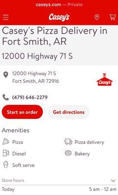 one of several Casey's locations within the Fort Smith area