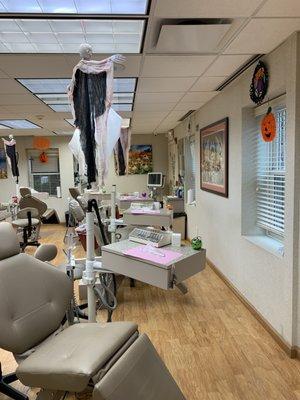 We offer an open and inviting space for all patients! Check out our decor for spooky season!