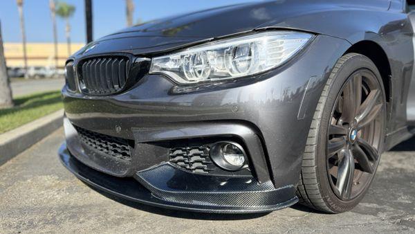 Carbon fiber front lip splitter..