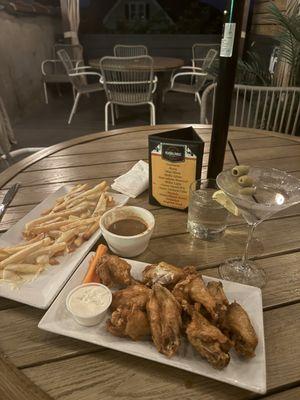 Chicken Wings (Old Bay Dry Rub) & Disco Fries