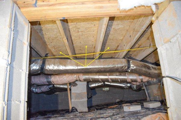 Missing floor insulation.