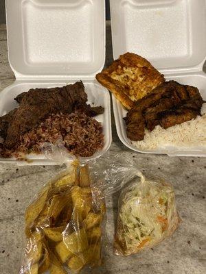 Carne asada and cerdo asado dishes