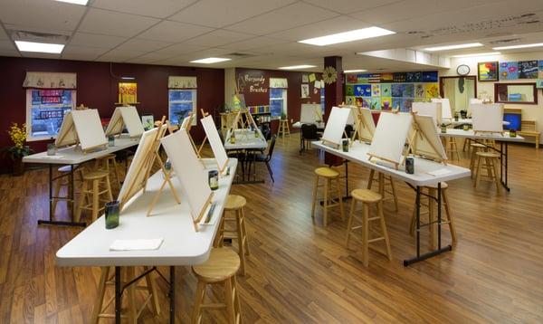 We have two studios at the one location. The main studio holds up to 40, and the petite studio holds up to 16 guests.