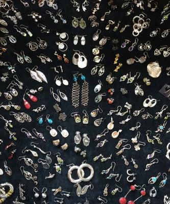 This is just a small sample of the sterling silver earrings that are on sale for 50% off the original price.....