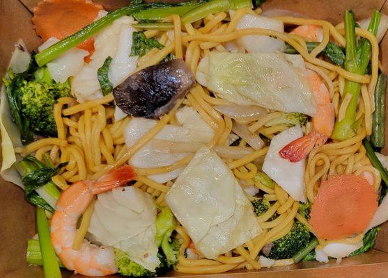 Mi Xao - shrimp, $13.95 to $14.95 - 3.5 Stars (take home order, photo after a few days)