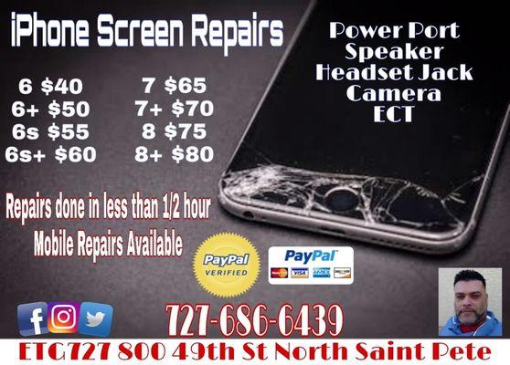 iPhone Repairs Prices