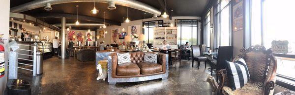 Awesome decor! Warm, inviting... a great place to meet with a friend, lounge with a book, or even study.