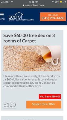 Carpet Cleaning Special save $60.00