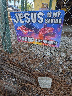 The least unsettling of the 4 images but still political and off putting.