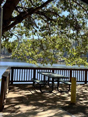 ADA picnic area on a flat surface.