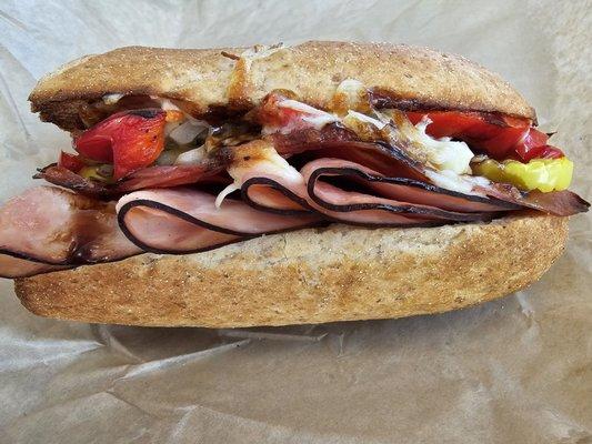 Italian Toasted Sub - a little sour, but it's ok for $8. Just unsure what's making this hint of "earthy" smell (like at an animal zoo?)