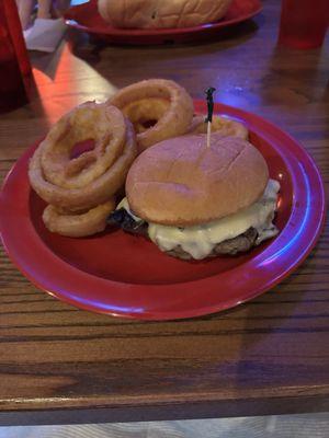 Swiss and mushroom burger