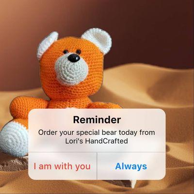 Cancer awareness Teddybear reminding anyone affected by cancer,cancer patient, survivor, or family with these bears you will never be alone