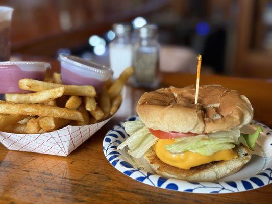Mason Burger and Fries